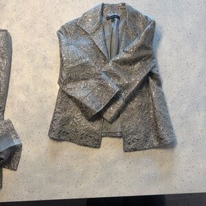 Lafayette 148 New York Metallic Silver Blazer